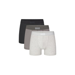 SKIMS COTTON MENS 3" BOXER BRIEF 3-PACK | HEATHER MULTI
