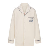 SKIMS FOR TEAM USA FLEECE UNISEX OLYMPIC OVERSIZED SLEEP TOP | ECRU