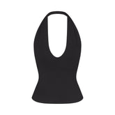 SMOOTH LAYERS HALTER TOP | OBSIDIAN