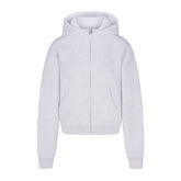 COTTON FLEECE ZIP UP HOODIE | LIGHT HEATHER GREY