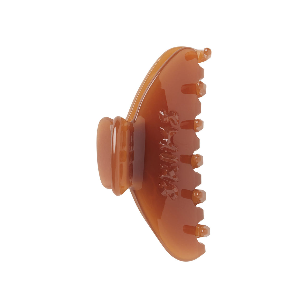 GETTING READY ACCESSORIES EMBOSSED LOGO MINI CLAW CLIP | ALMOND