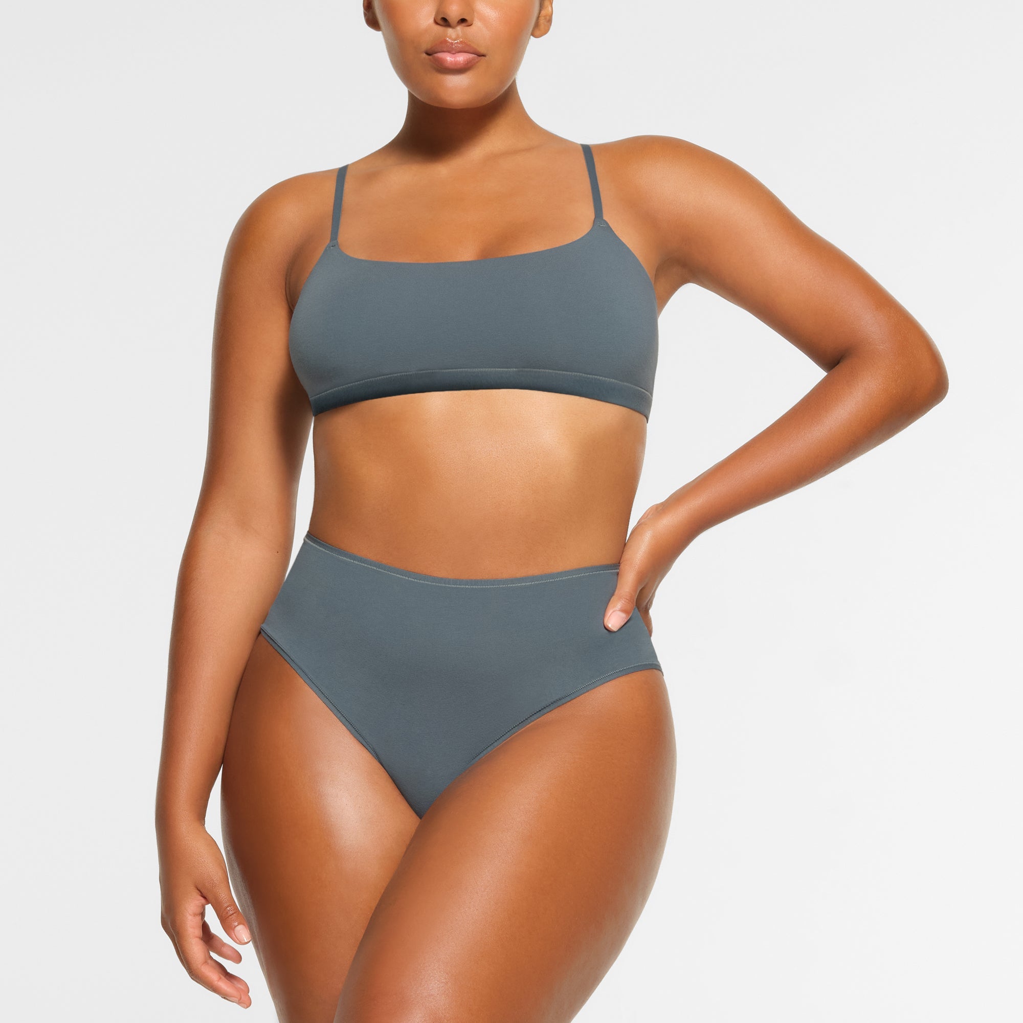 COTTON JERSEY SCOOP BRALETTE | KYANITE