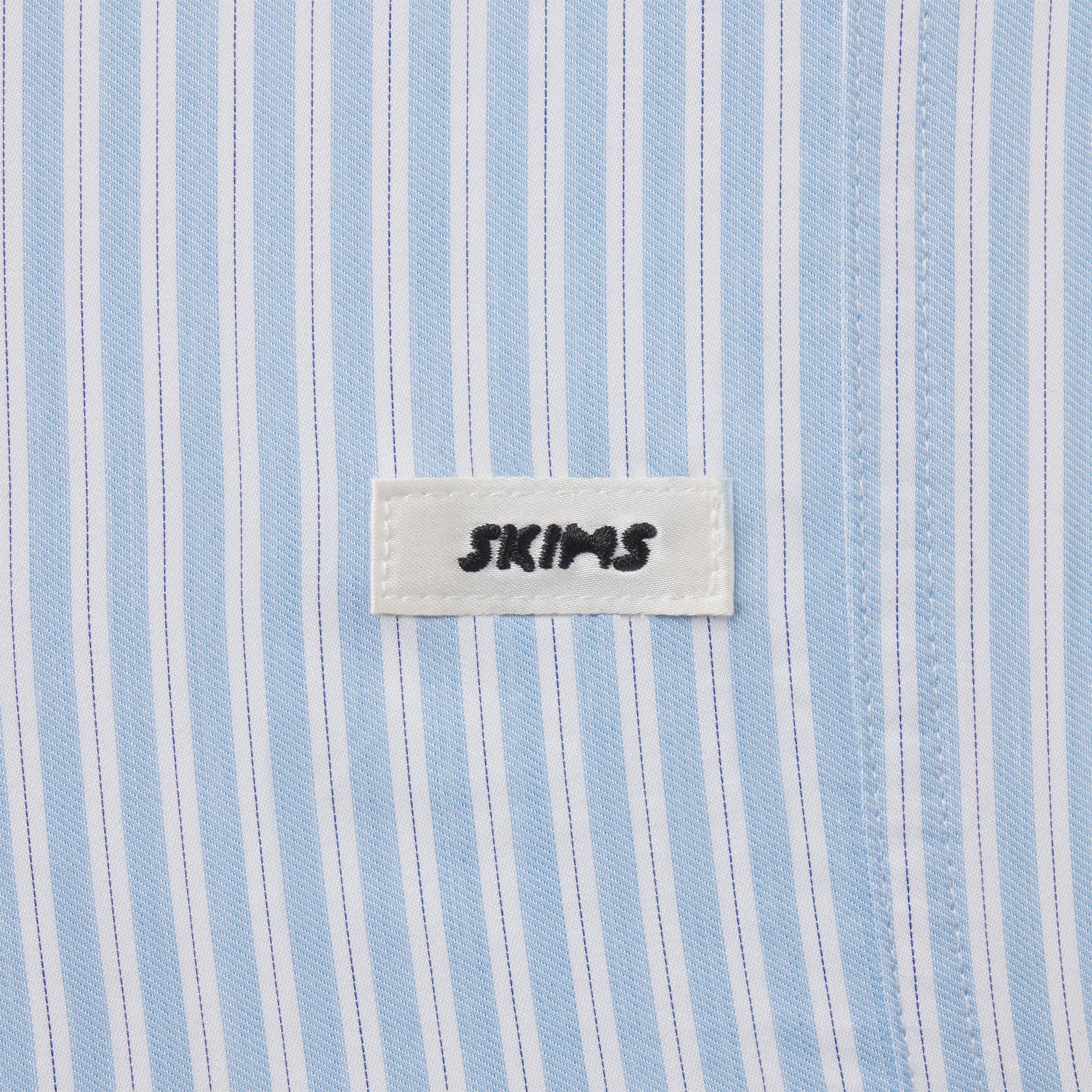 COTTON POPLIN SLEEP RUFFLE SHORT | MARINA MESH STRIPE