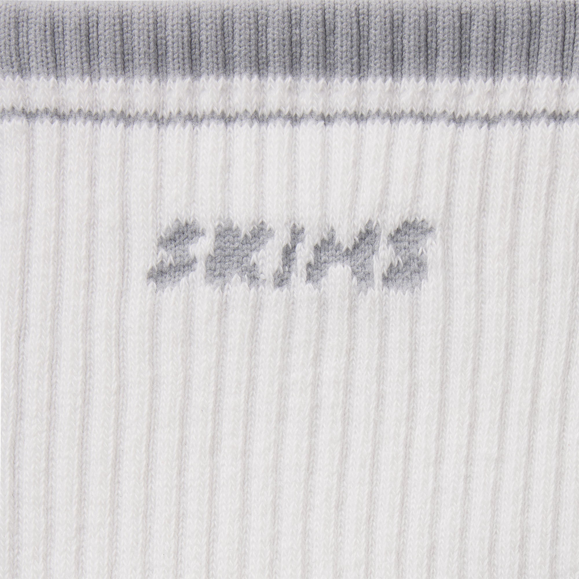 SKIMS SOCKS RIBBED QUARTER CREW LOGO SOCK | SNOW AND LIGHT HEATHER GREY