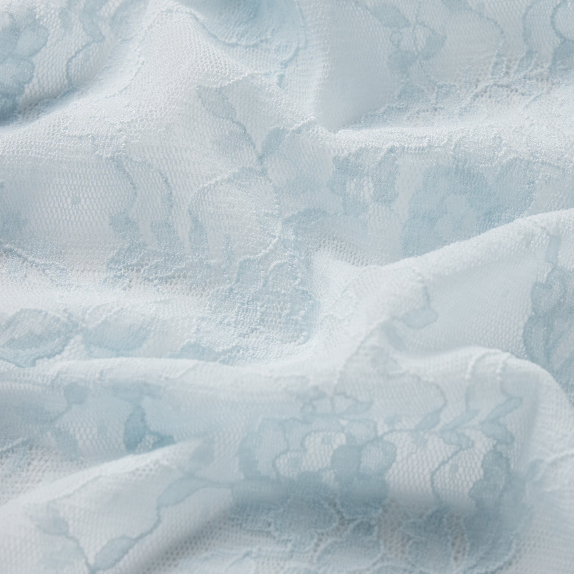 STRETCH LACE RUFFLE SHORT | POWDER BLUE