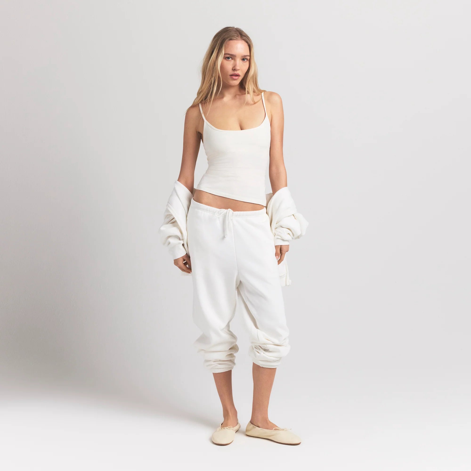 COTTON JERSEY SCOOP NECK CAMI | MARBLE